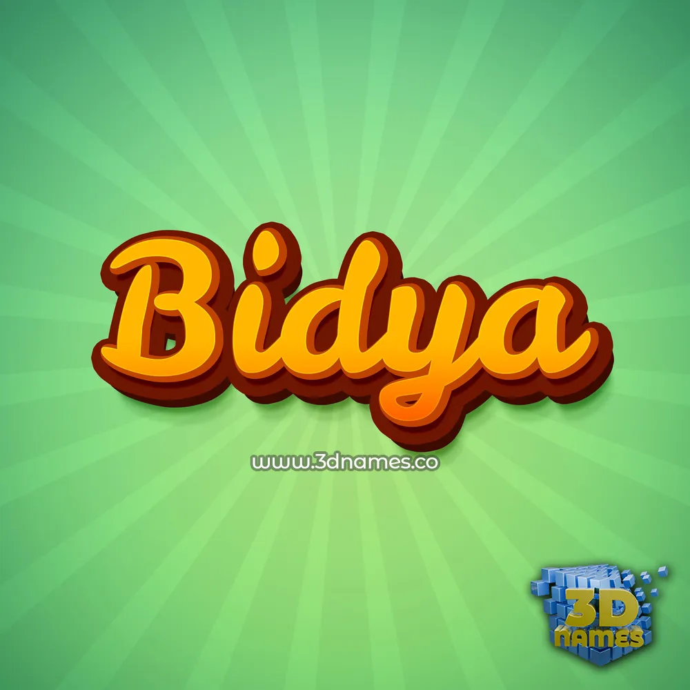bidya in Green Rays style - 3D name wallpaper
