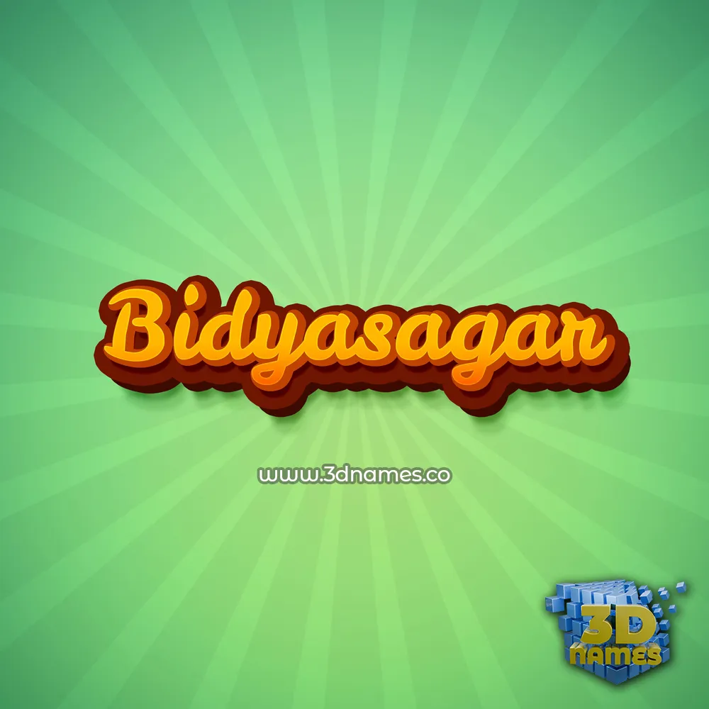bidyasagar in Green Rays style - 3D name wallpaper