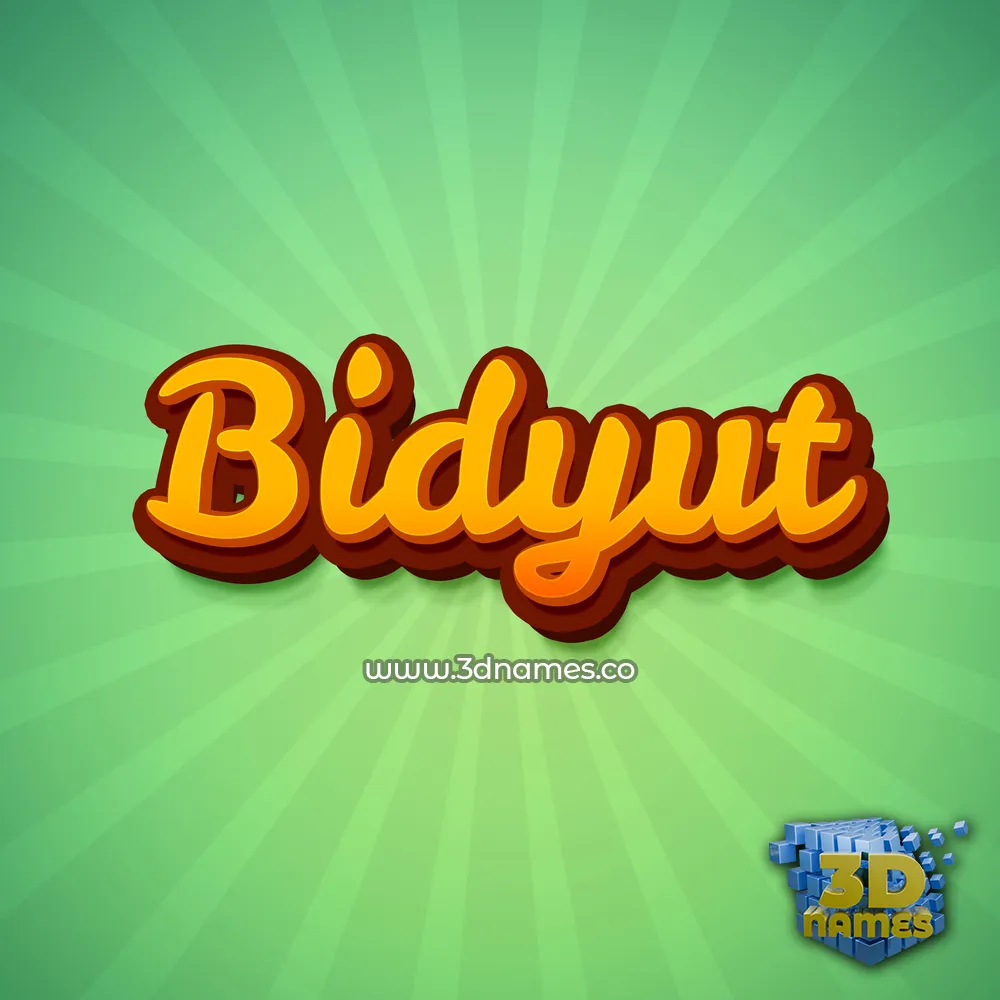 bidyut in Green Rays style - 3D name wallpaper