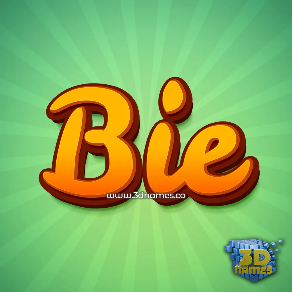 bie in Green Rays style - 3D name wallpaper