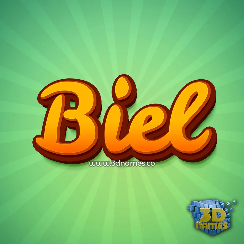 biel in Green Rays style - 3D name wallpaper
