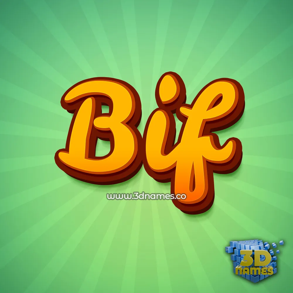 bif in Green Rays style - 3D name wallpaper