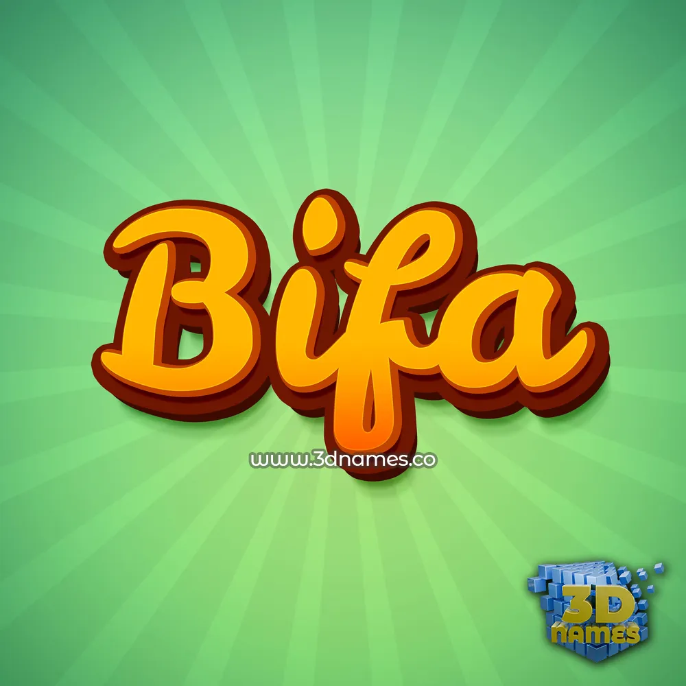 bifa in Green Rays style - 3D name wallpaper