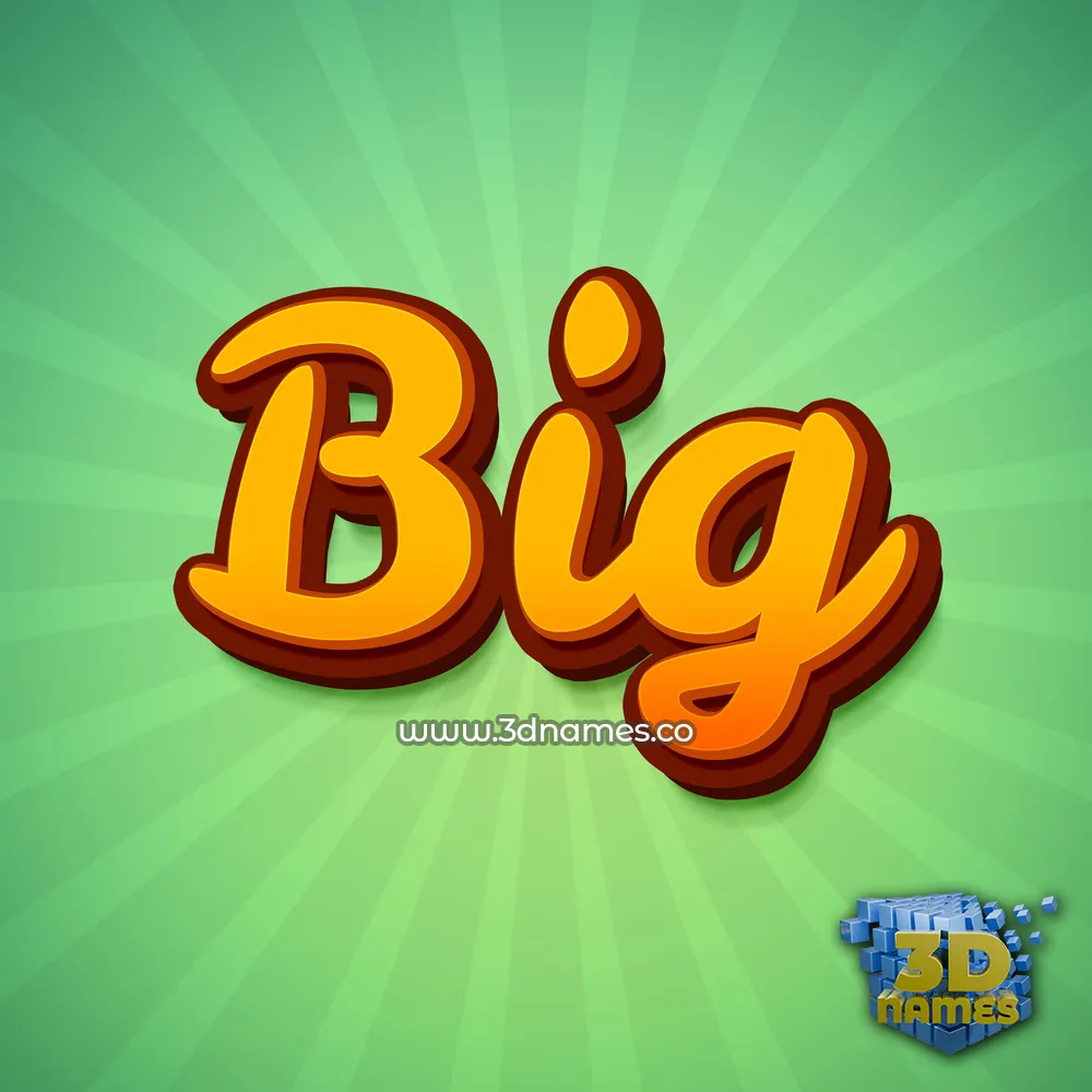 big in Green Rays style - 3D name wallpaper