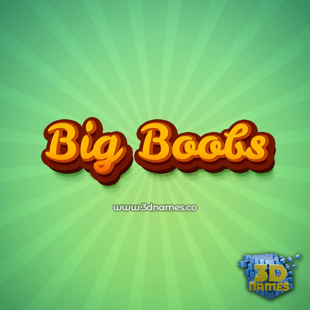 big boobs in Green Rays style - 3D name wallpaper