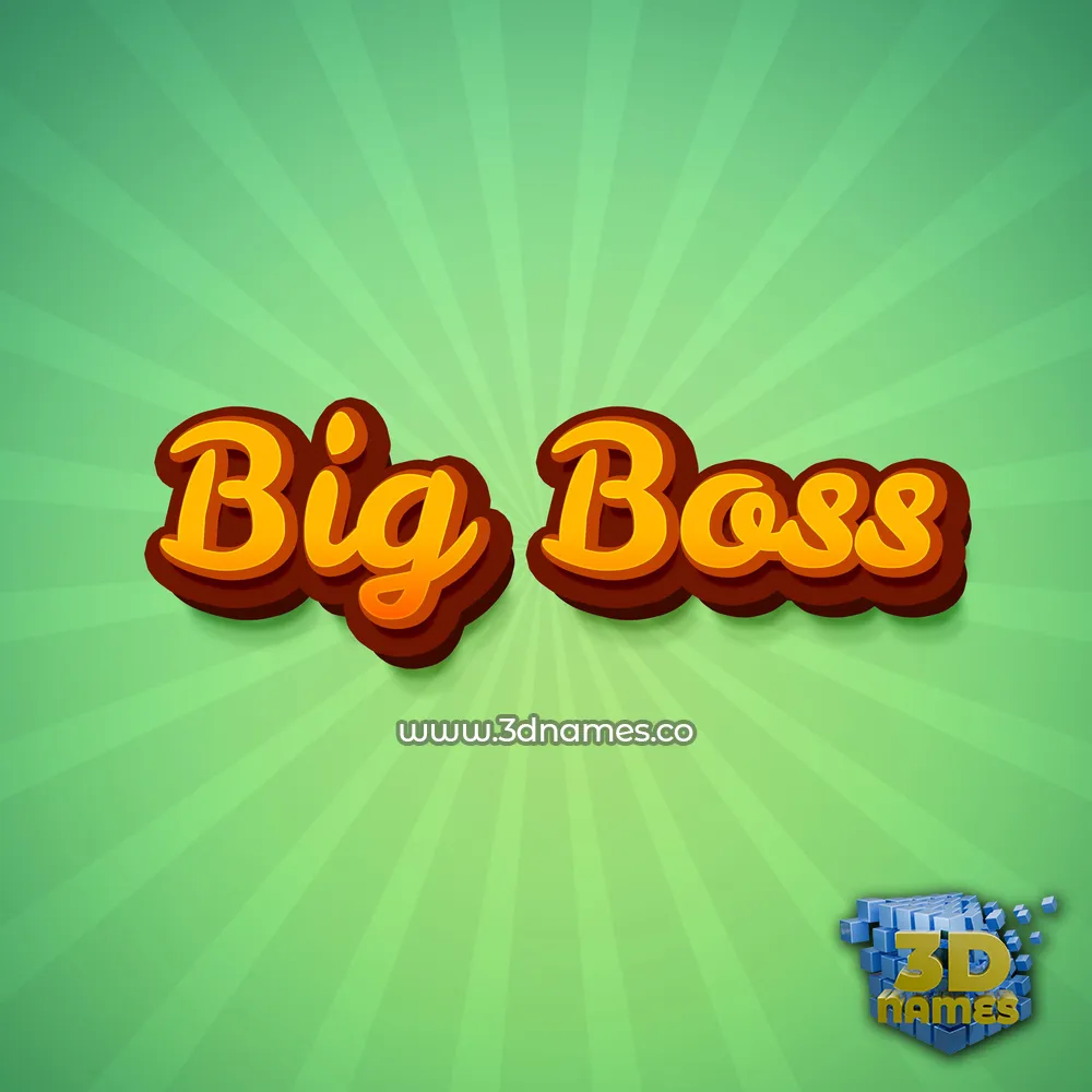 big boss in Green Rays style - 3D name wallpaper