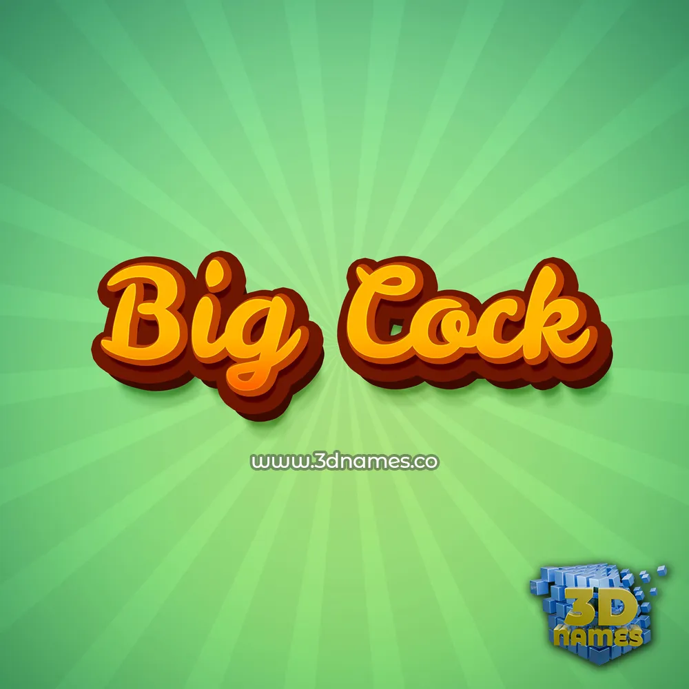 big cock in Green Rays style - 3D name wallpaper