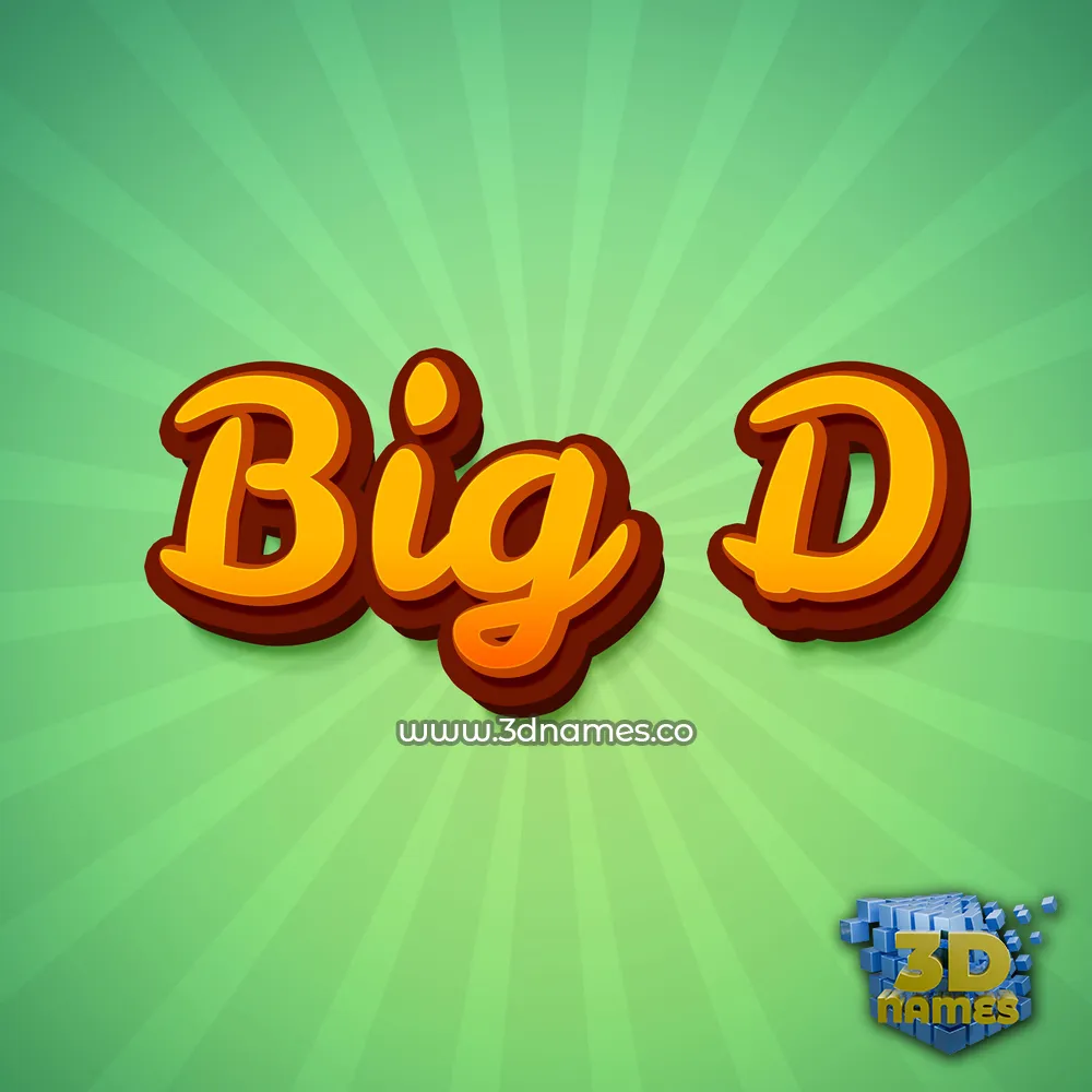 big d in Green Rays style - 3D name wallpaper