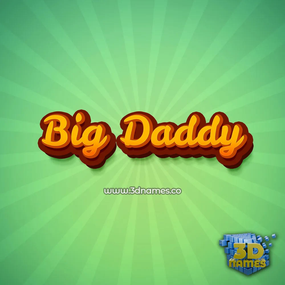 big daddy in Green Rays style - 3D name wallpaper