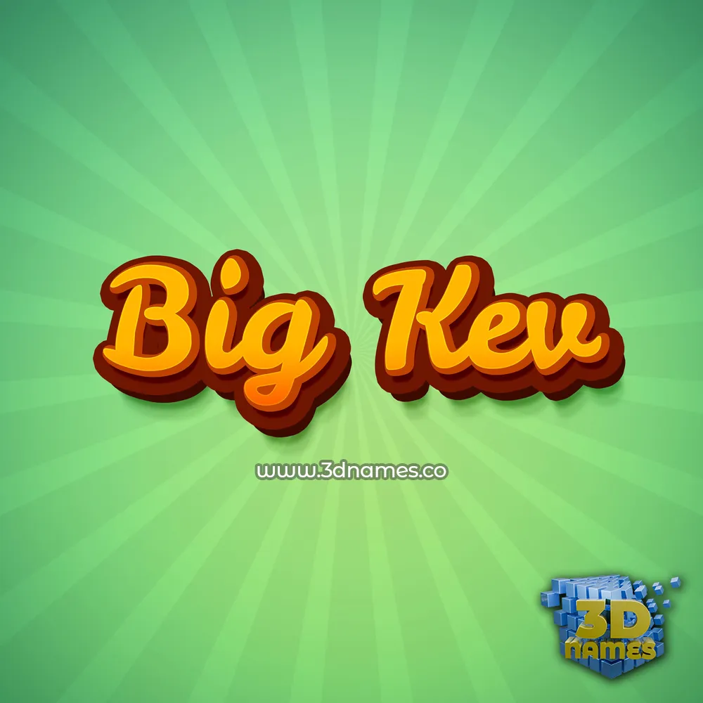 big kev in Green Rays style - 3D name wallpaper