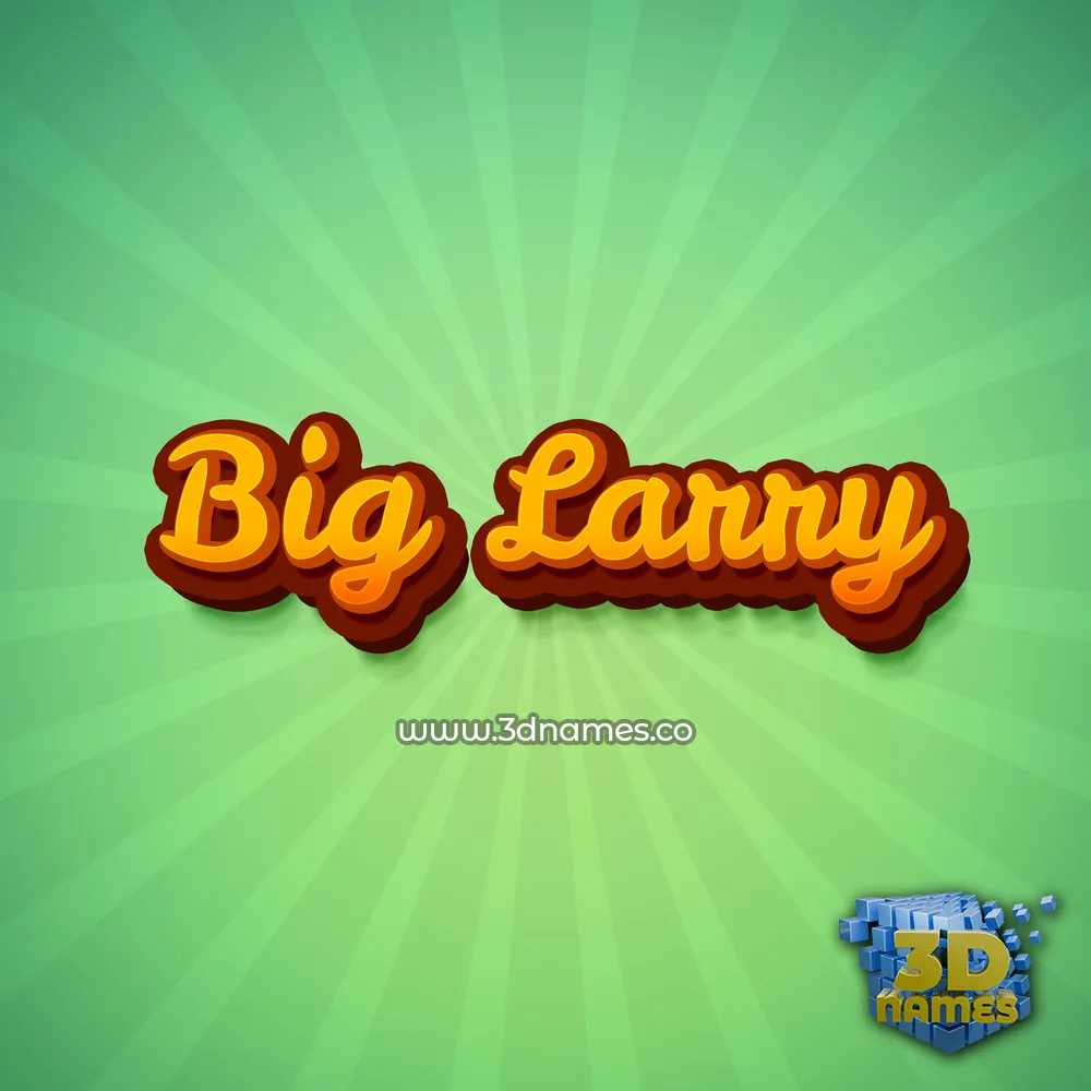 big larry in Green Rays style - 3D name wallpaper