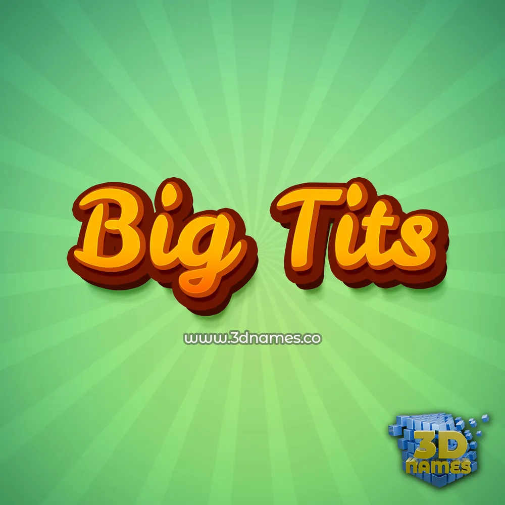 big tits in Green Rays style - 3D name wallpaper