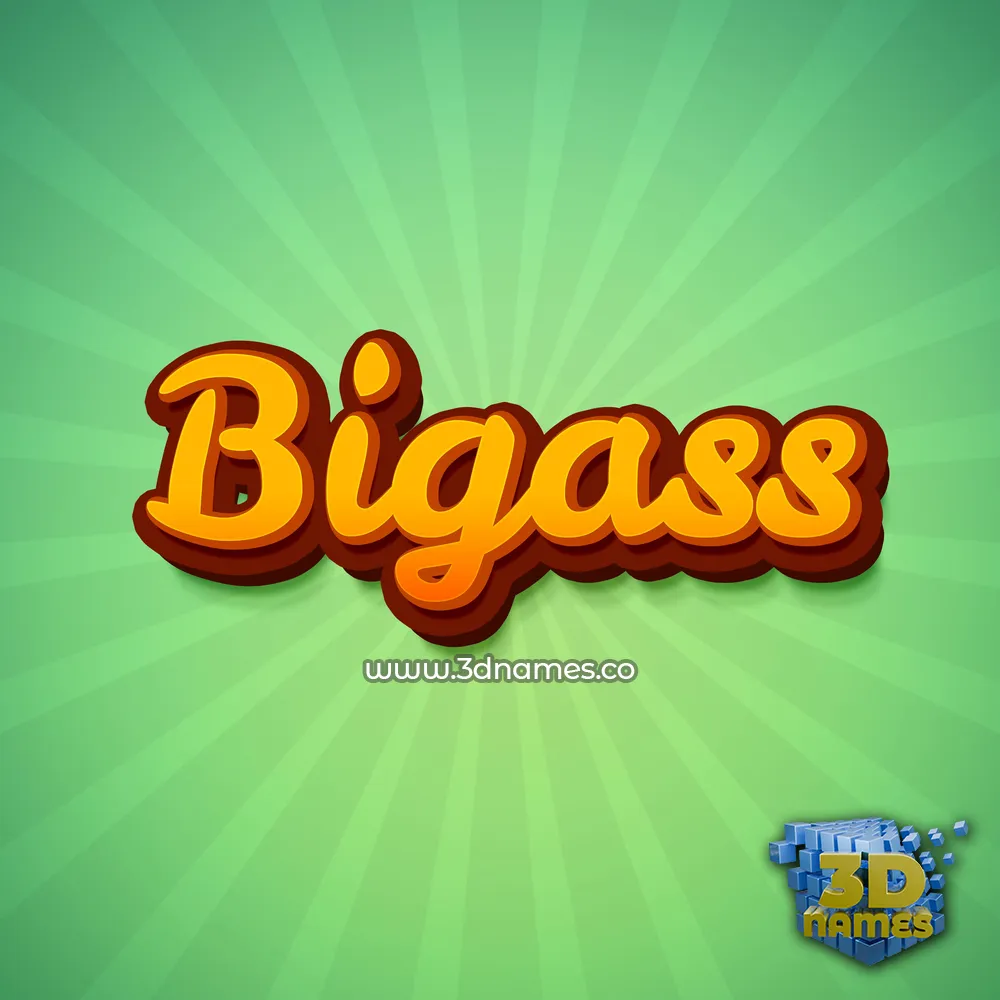 bigass in Green Rays style - 3D name wallpaper