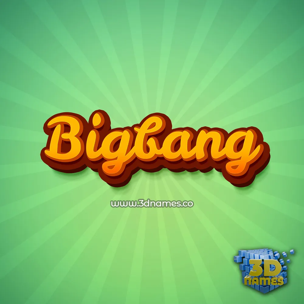 bigbang in Green Rays style - 3D name wallpaper