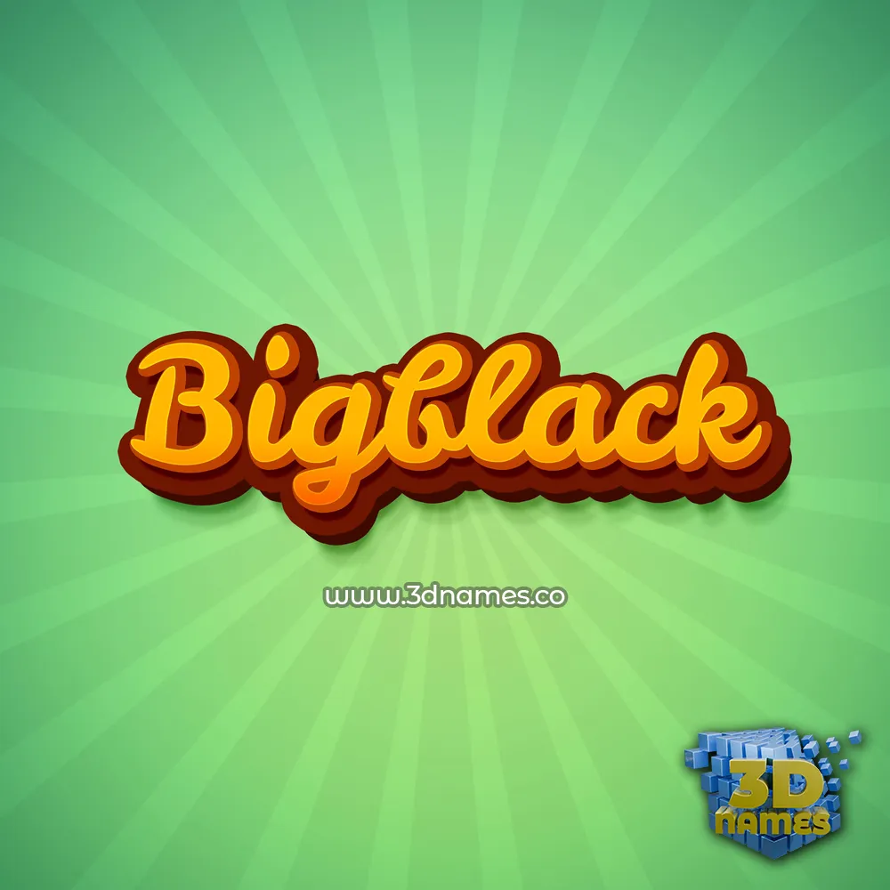 bigblack in Green Rays style - 3D name wallpaper