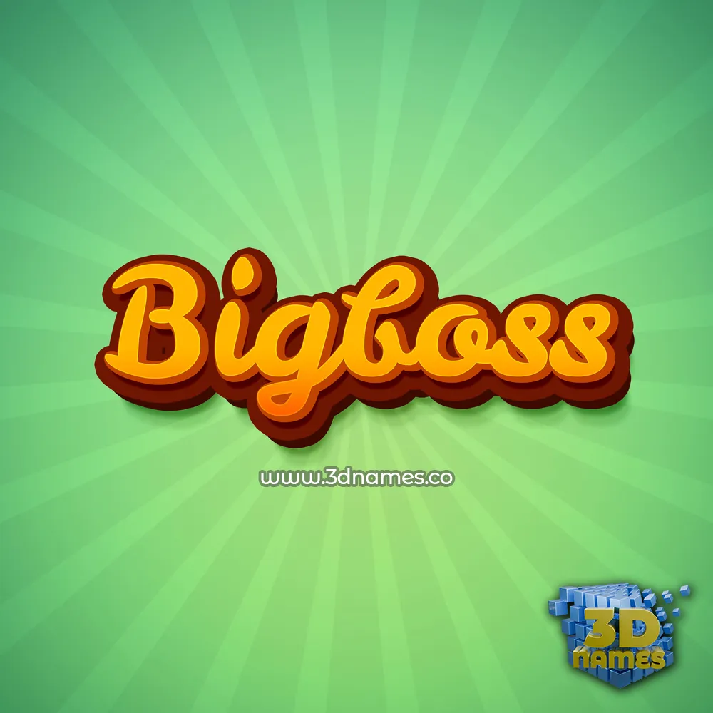 bigboss in Green Rays style - 3D name wallpaper