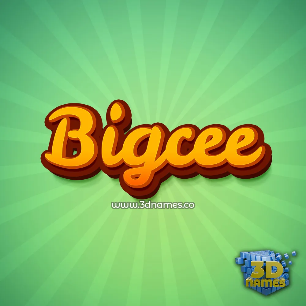 bigcee in Green Rays style - 3D name wallpaper