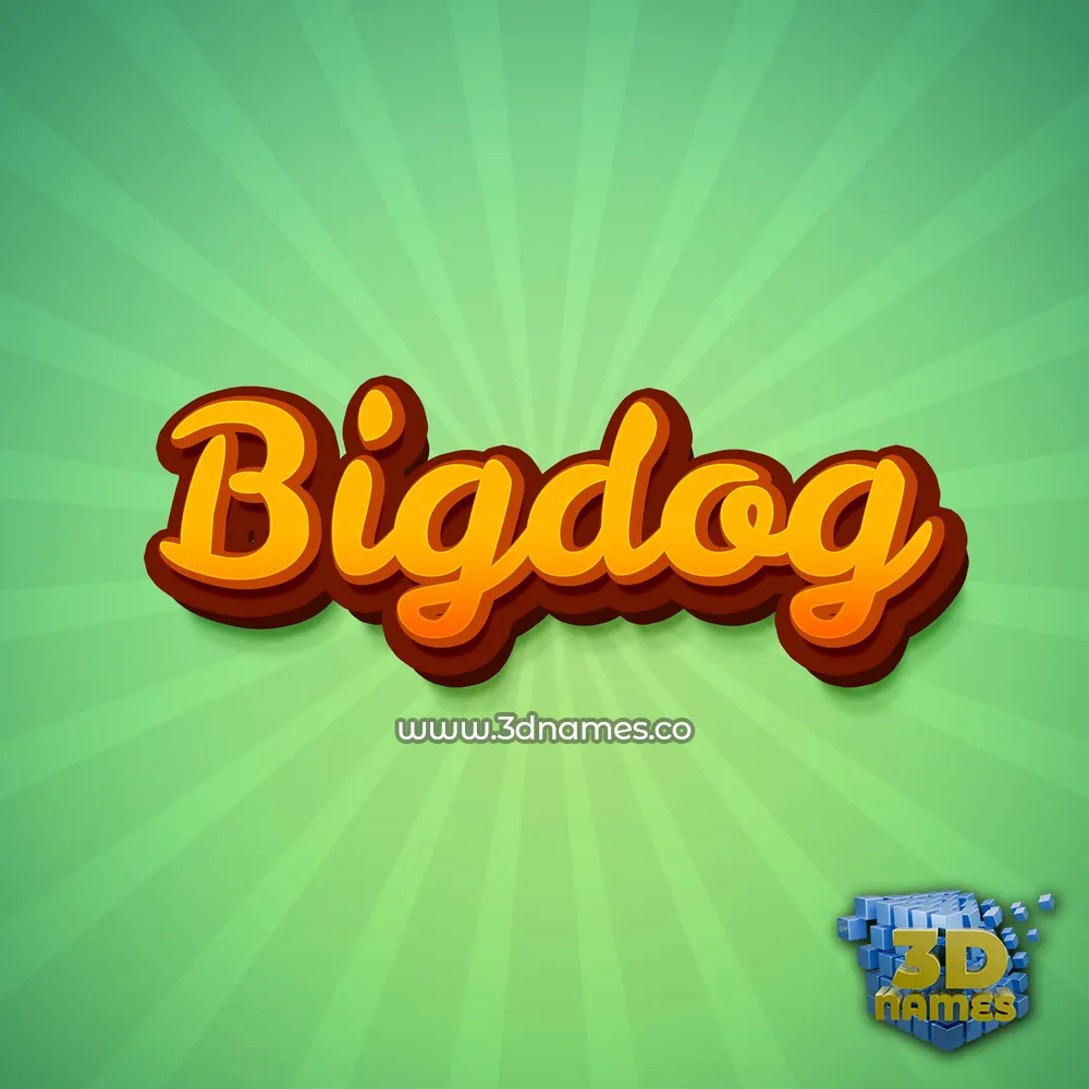 bigdog in Green Rays style - 3D name wallpaper