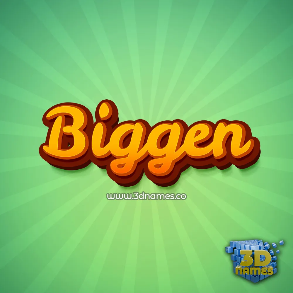 biggen in Green Rays style - 3D name wallpaper