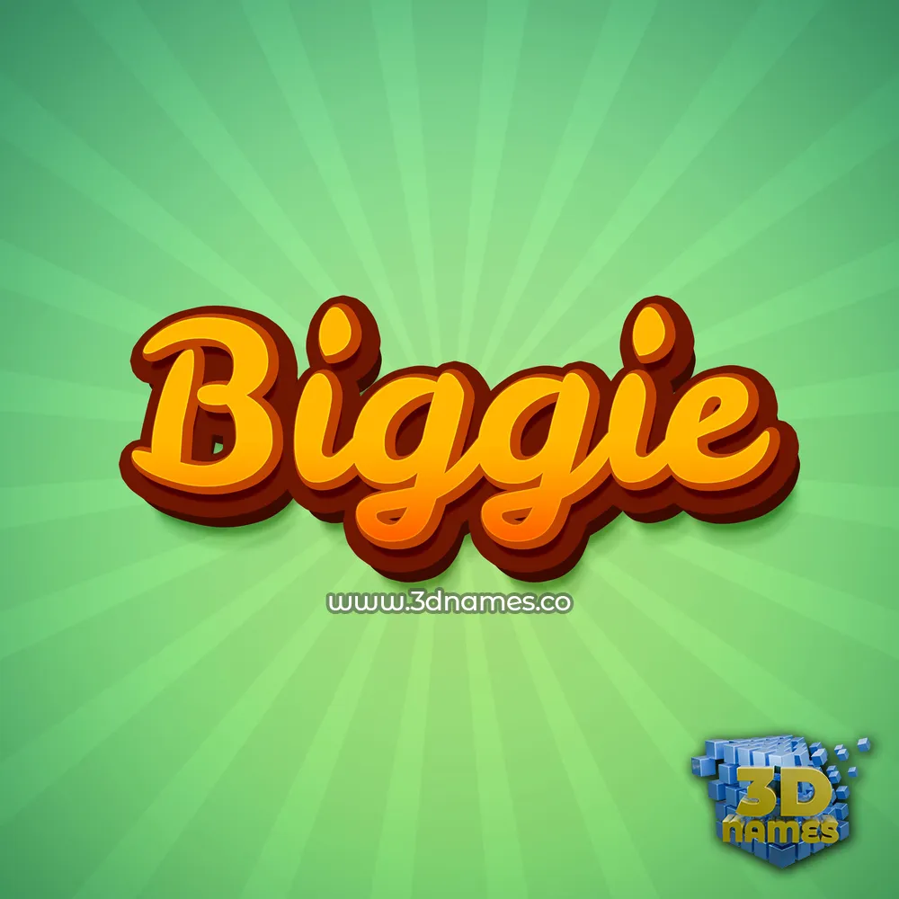 biggie in Green Rays style - 3D name wallpaper