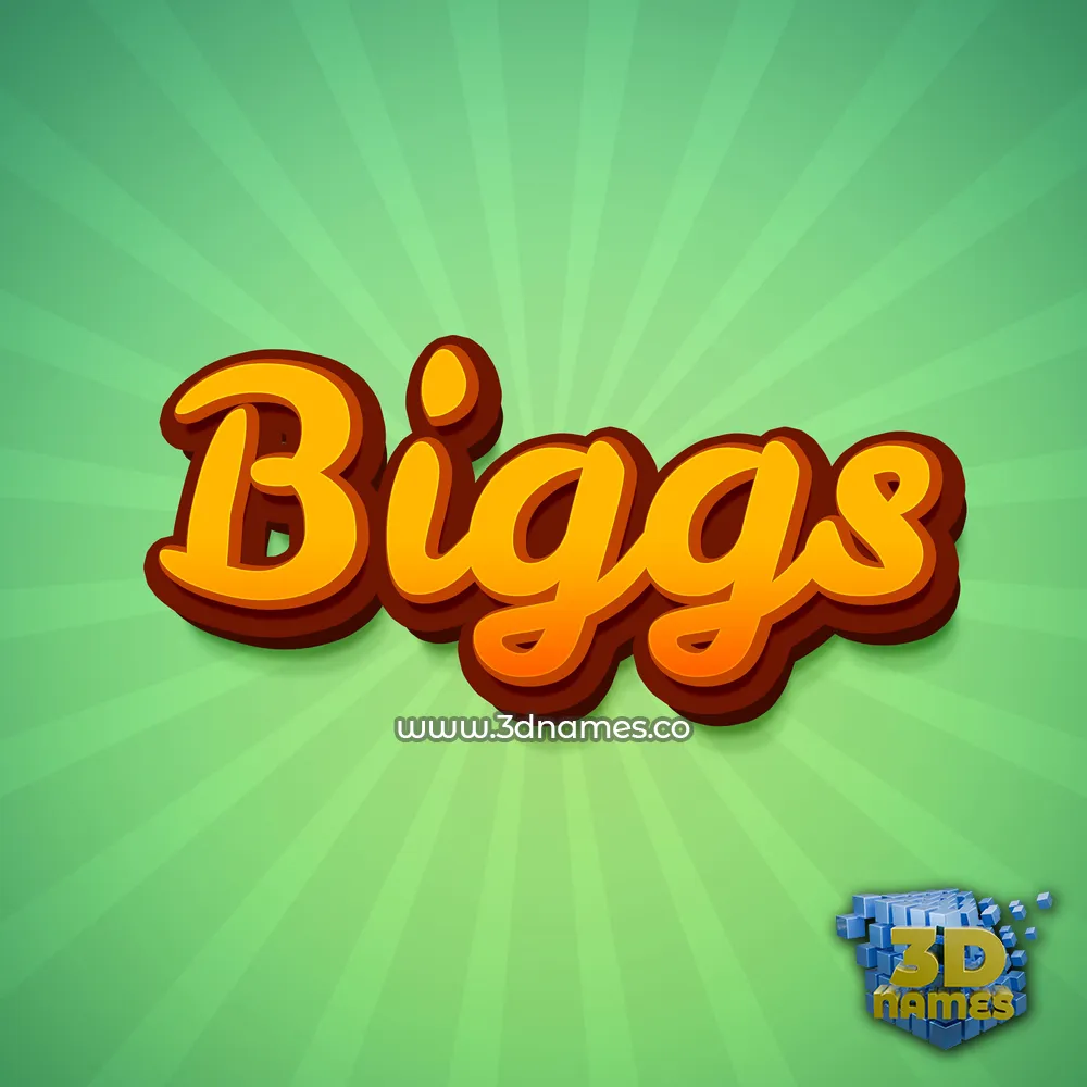 biggs in Green Rays style - 3D name wallpaper