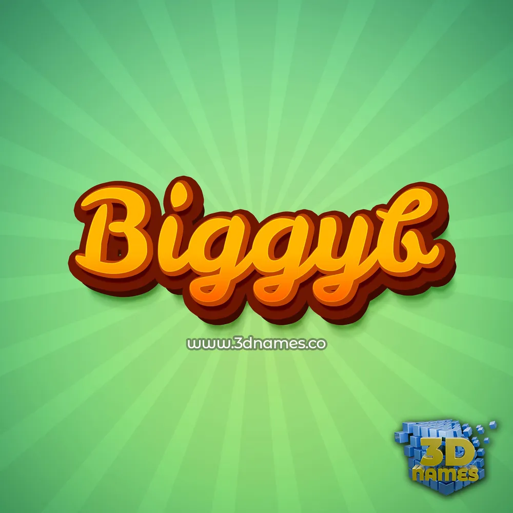 biggyb in Green Rays style - 3D name wallpaper