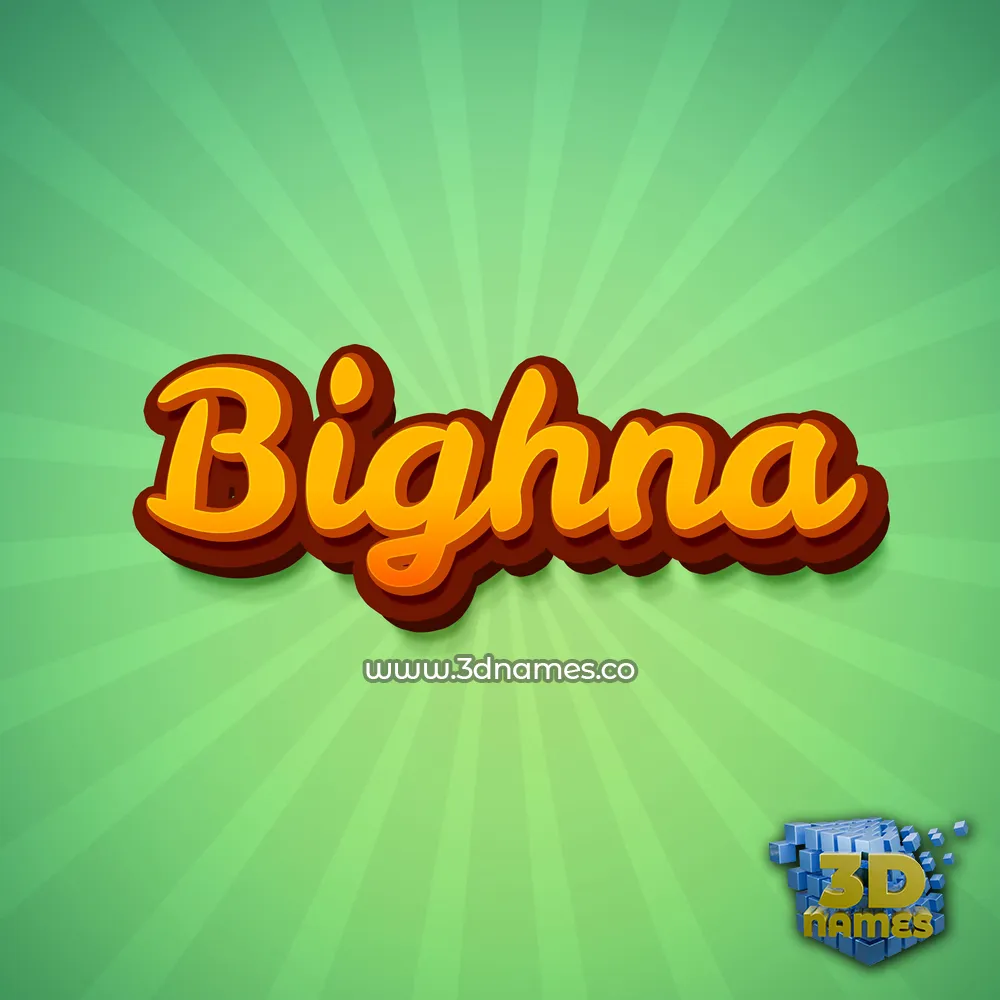 bighna in Green Rays style - 3D name wallpaper