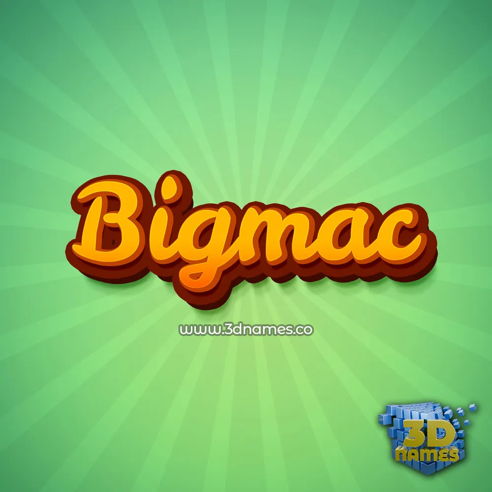 bigmac in Green Rays style - 3D name wallpaper