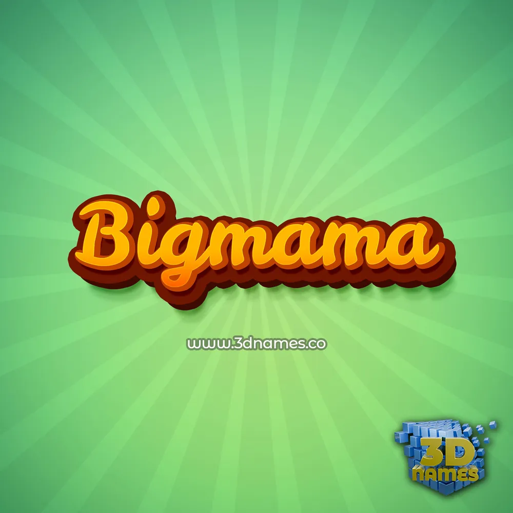 bigmama in Green Rays style - 3D name wallpaper
