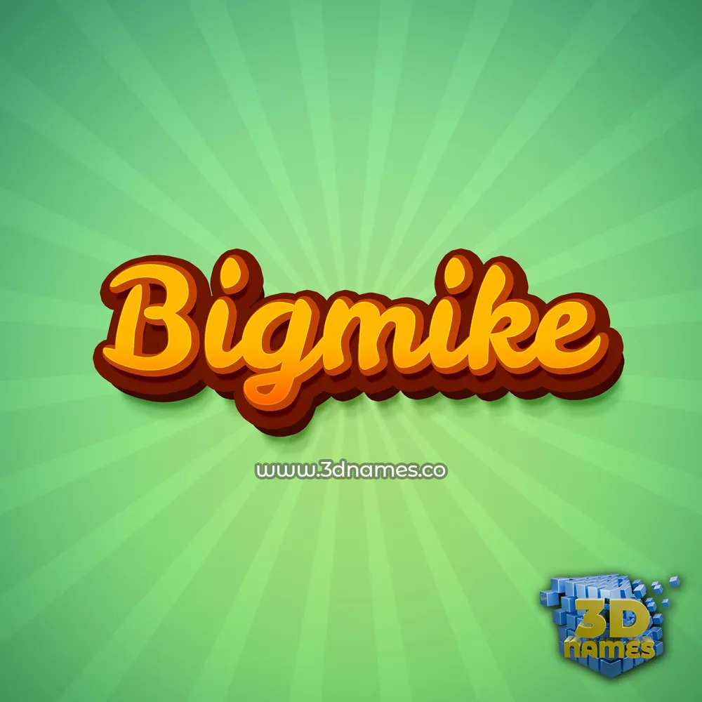 bigmike in Green Rays style - 3D name wallpaper