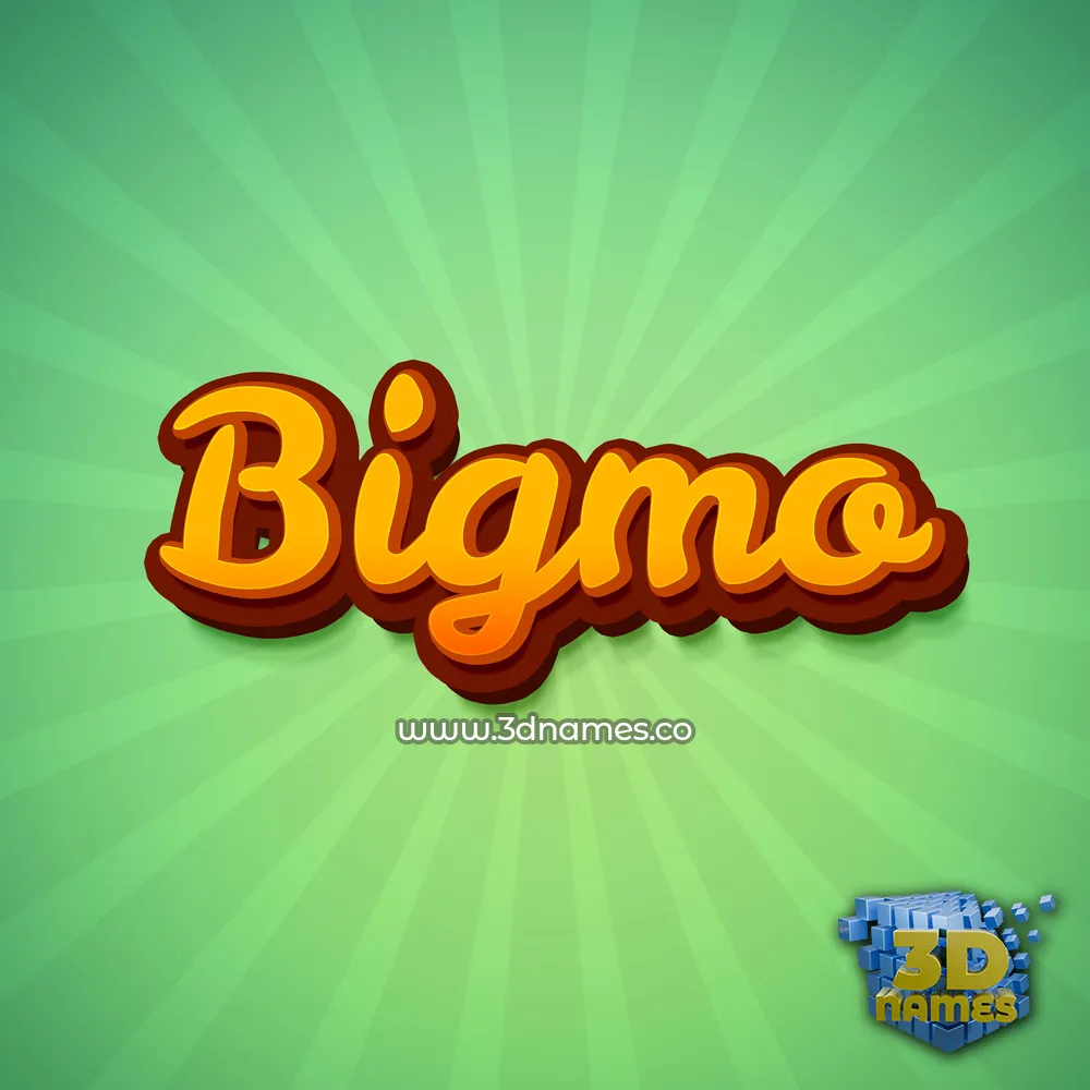 bigmo in Green Rays style - 3D name wallpaper