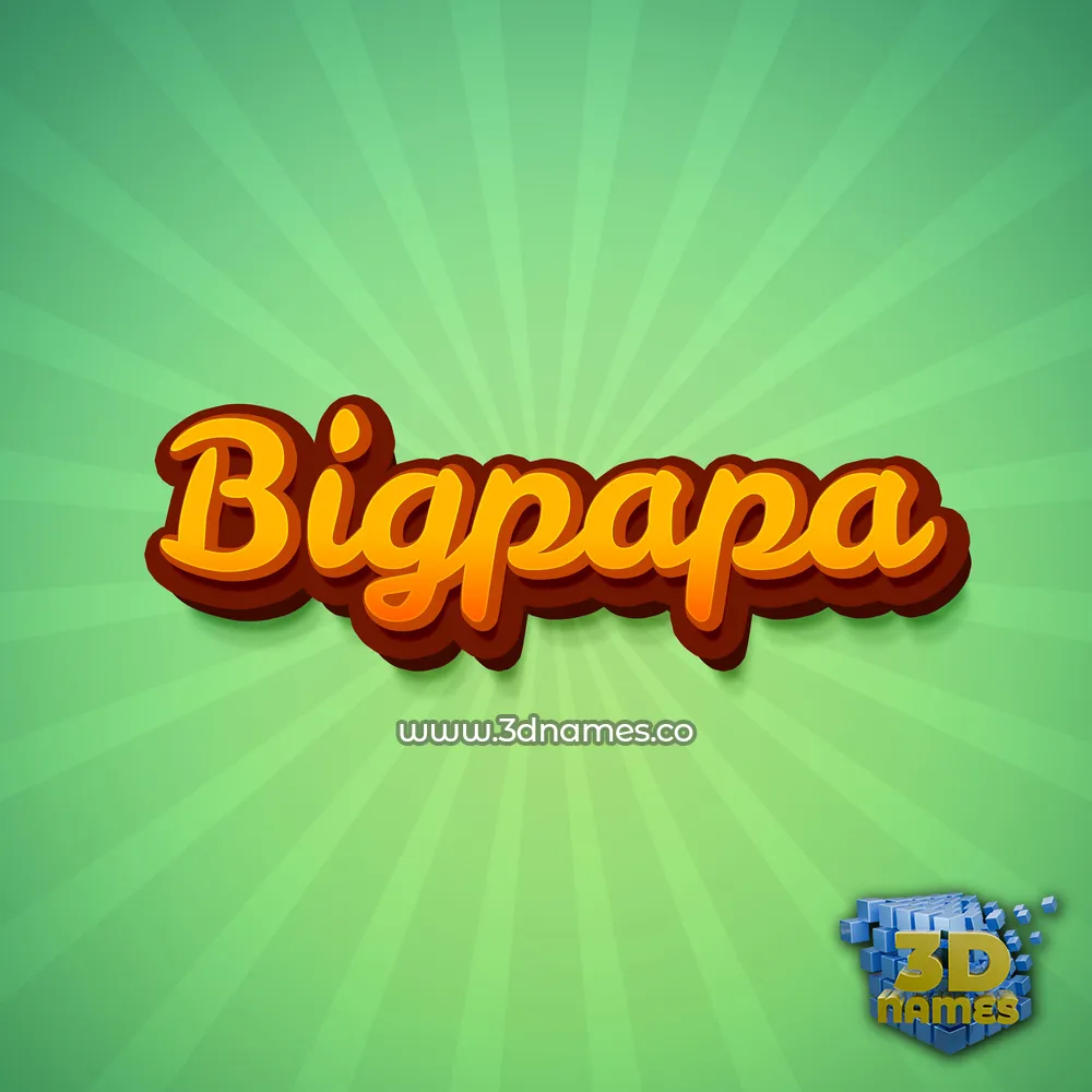 bigpapa in Green Rays style - 3D name wallpaper