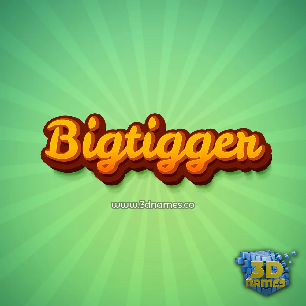 bigtigger in Green Rays style - 3D name wallpaper