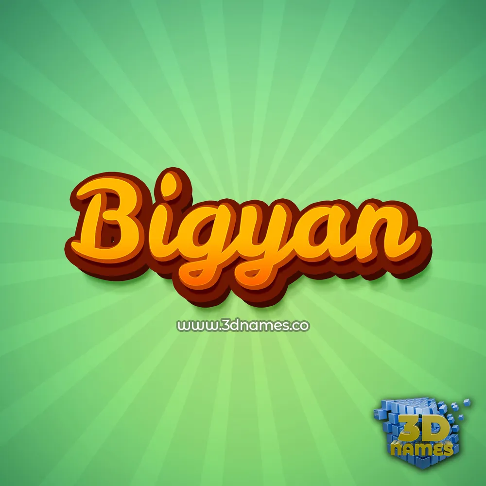 bigyan in Green Rays style - 3D name wallpaper