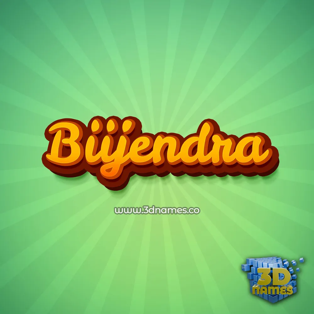 biijendra in Green Rays style - 3D name wallpaper