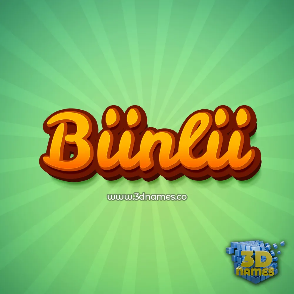 biinlii in Green Rays style - 3D name wallpaper