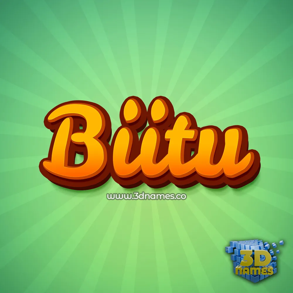 biitu in Green Rays style - 3D name wallpaper