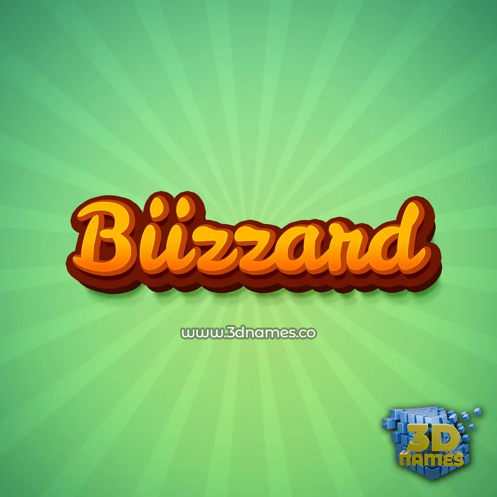 biizzard in Green Rays style - 3D name wallpaper