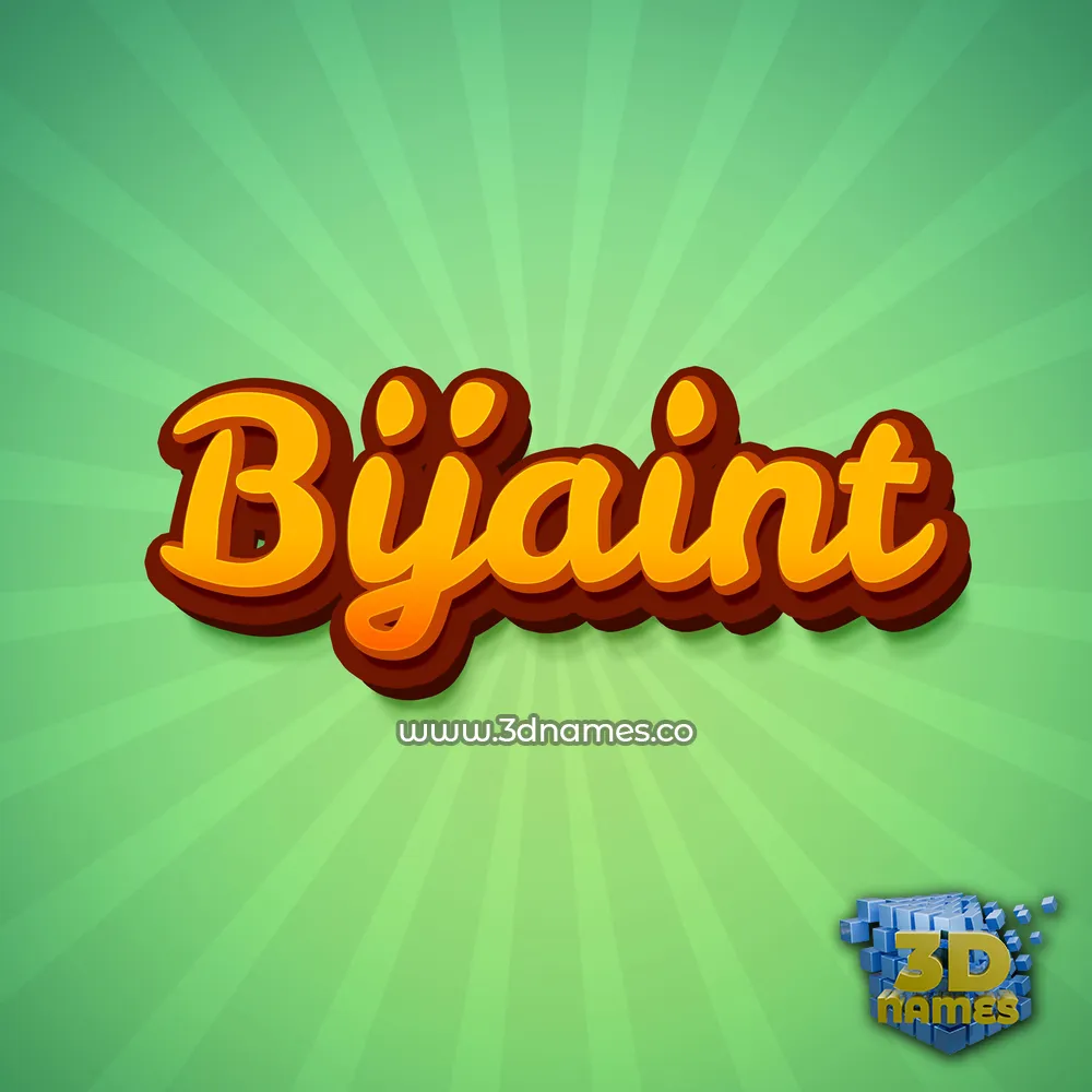 bijaint in Green Rays style - 3D name wallpaper