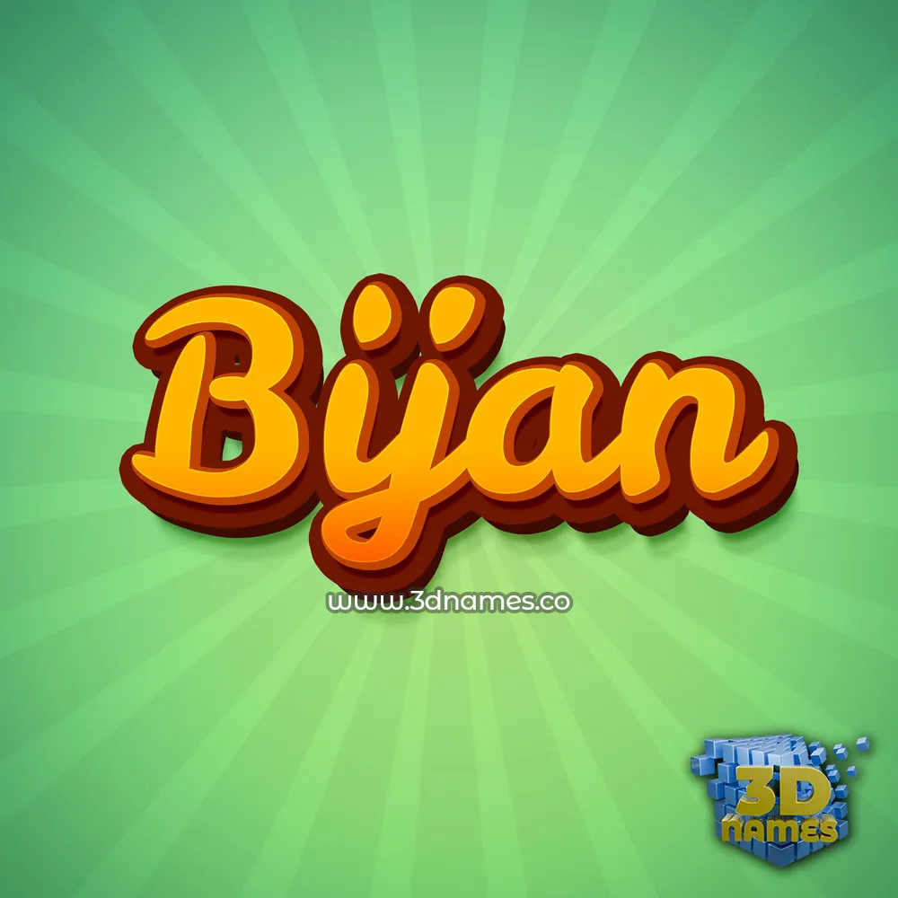 bijan in Green Rays style - 3D name wallpaper