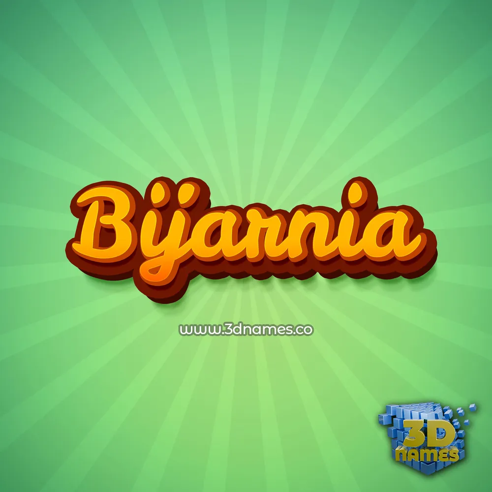 bijarnia in Green Rays style - 3D name wallpaper