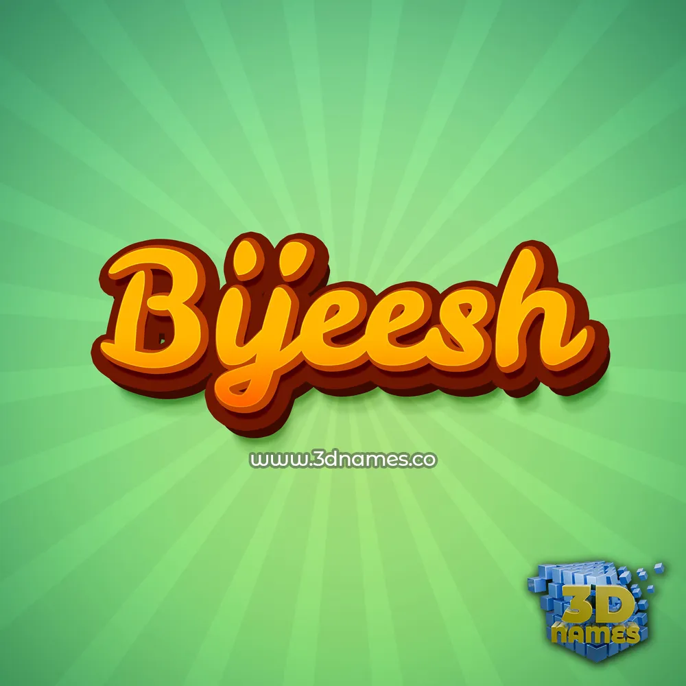 bijeesh in Green Rays style - 3D name wallpaper