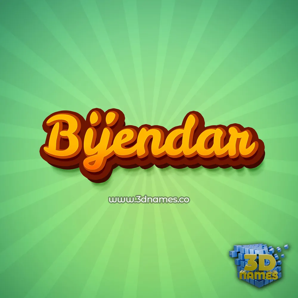 bijendar in Green Rays style - 3D name wallpaper