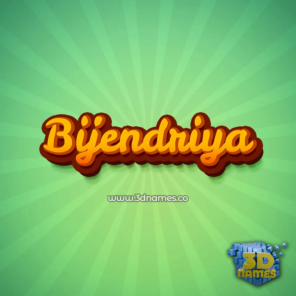 bijendriya in Green Rays style - 3D name wallpaper