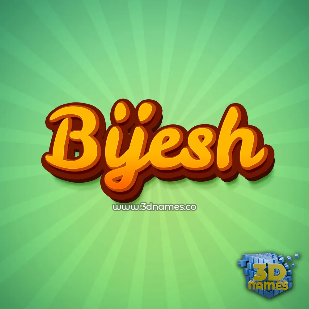 bijesh in Green Rays style - 3D name wallpaper