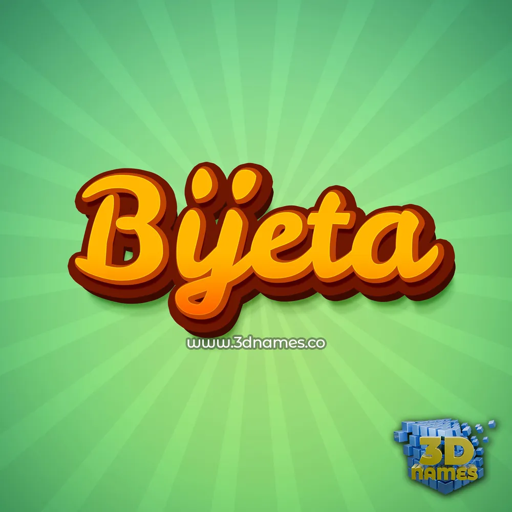 bijeta in Green Rays style - 3D name wallpaper