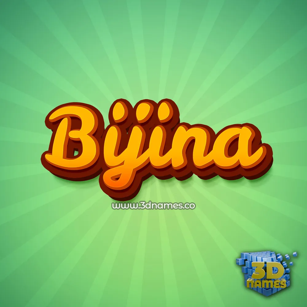 bijina in Green Rays style - 3D name wallpaper