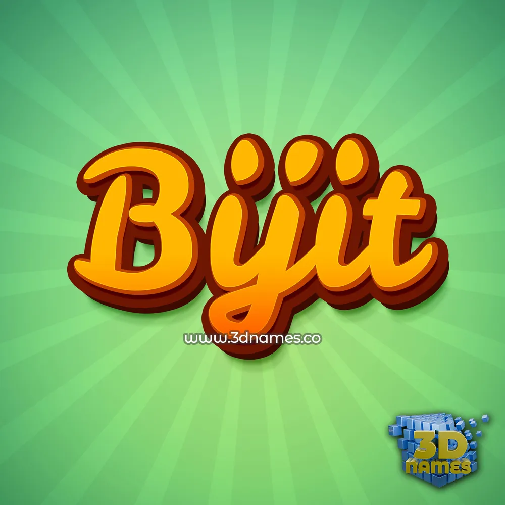 bijit in Green Rays style - 3D name wallpaper