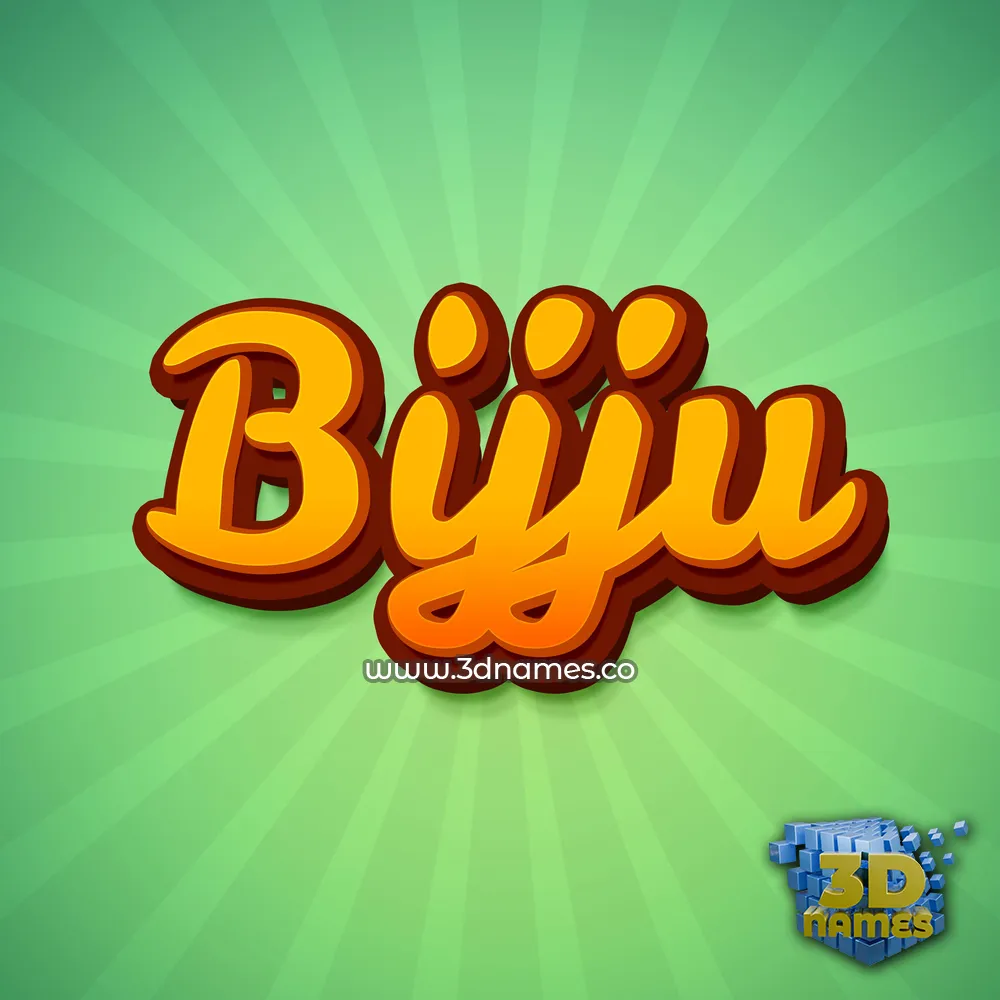 bijju in Green Rays style - 3D name wallpaper