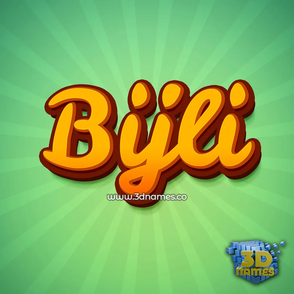 bijli in Green Rays style - 3D name wallpaper